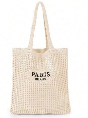 Designer inspired Cream Crochet Market Tote